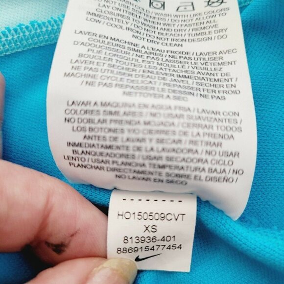 Nike Dri-Fit Two-Tone Blue Quarter 1/4 Zip Long Sleeve Pullover Size X-Small - Picture 7 of 9